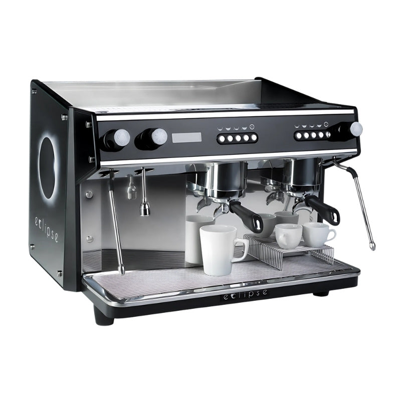 Front left view of the crem eclipse 2 group coffee machine