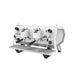 White Sanremo D8 2 group espresso machine diagonal front-right view