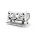 White Sanremo D8 2 group coffee machine right-side view with tall cup takeaway kit installed