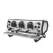 Black and white Sanremo D8 3 group espresso machine diagonal front-right view