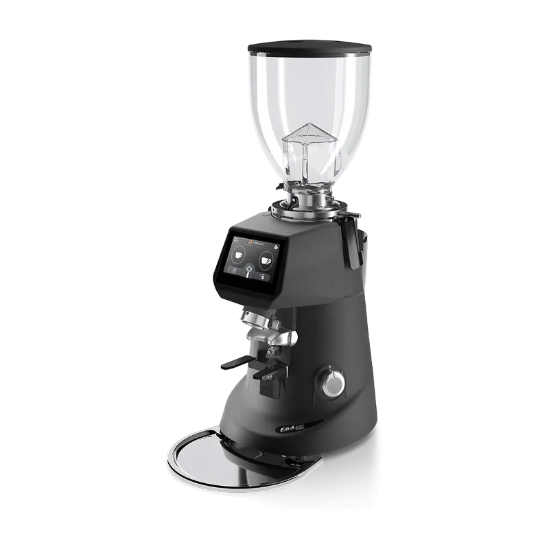 Front right view of the Sanremo SR64 EVO PRO coffee grinder in black